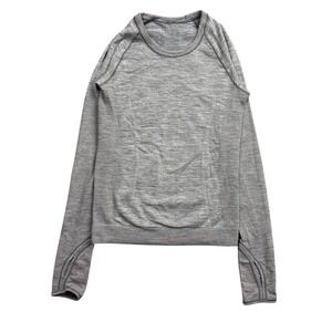 Lululemon Swiftly Tech Long Sleeve Shirt Womens 4 Gray Fitted Lightweight Top